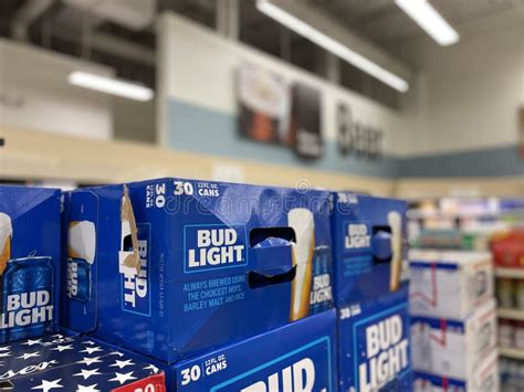 Bud Light Beer On A Retail Store Display Editorial Photography Image