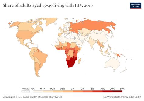 Share Of The Population Infected With Hiv Our World In Data