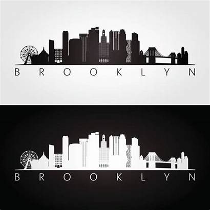 Brooklyn Silhouette Skyline York Bridge Usa Landmarks