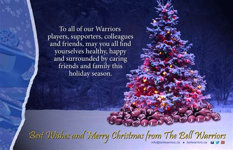 Holiday Best Wishes From The Warriors Bell Warriors