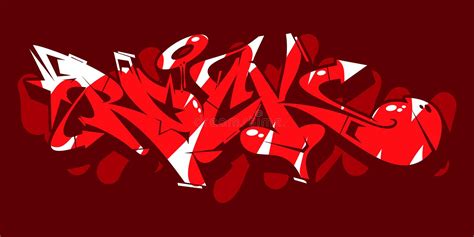 Word Rock Graffiti Style Font Lettering Artistic Vector Illustration