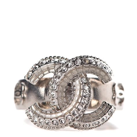 Chanel Crystal Cc Ring 6 Gold 463657