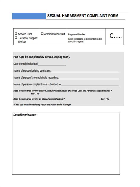 free 9 harassment complaint forms in pdf ms word