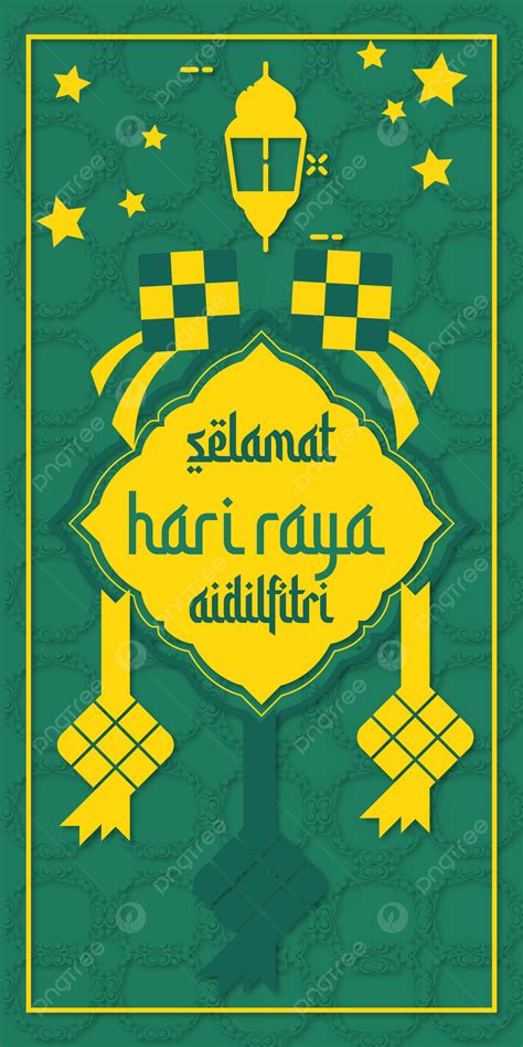Background Huruf Selamat Hari Raya Idul Fitri Dengan Dekorasi Islam