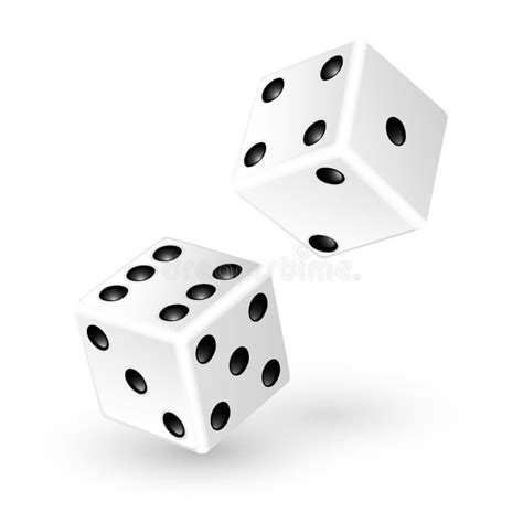 Two White Dice On White Background Stock Vector Illustration Of