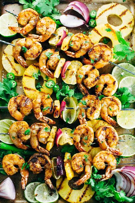 Grilled Shrimp Skewers With Cilantro Pineapple Sauce Jessica Gavin