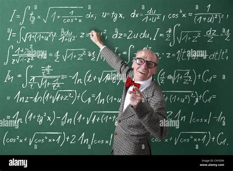 Professor Teacher Blackboard Mathematic Formulas Equations