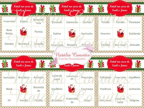 30 Cartelas Bingo Personalizado Natal Elo7 Produtos Especiais