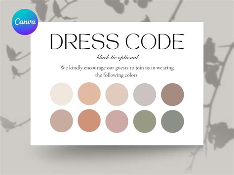 Dresscode Card Wedding Attire Palette Graphic By Evatemplates