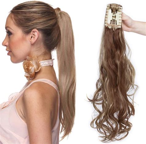 24 Long Wrap Around Ponytail Clip In Silky Soft Hair Extensions