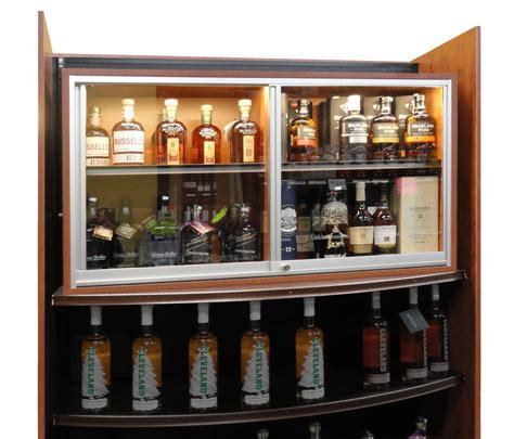 Locking 2 Tier Display Case for Valuable Wine & Spirits | Modern Store Equipment | www ...