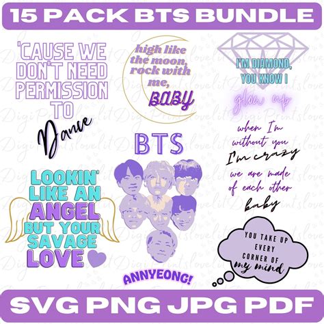 Bundle Files Bts Svg Bts Svg Kpop Svg Bts Vector Bts Clipart