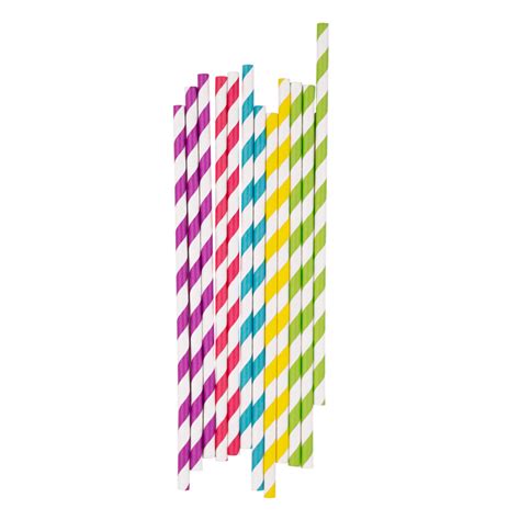 25 Striped Paper Straws In Various Colours Little Lulubel