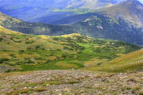 Mountainside View At Rocky Mountains National Park Colorado Image