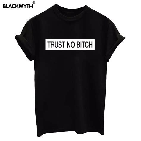 Trust No Bitch Letters Women Printing Black White Short Sleeve Summer