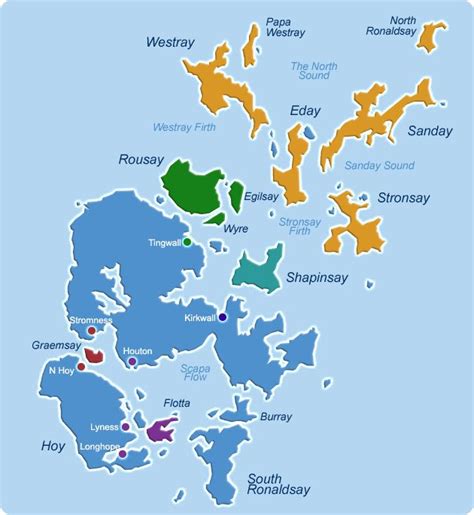 Map Of The Orkney Islands Map Orkney Islands Island
