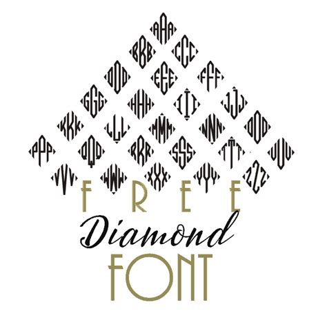 Diamond Monogram Embroidery Font Iucn Water