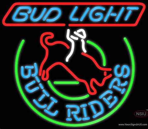 Budweiser Bud Light Bull Riders Neon Beer Sign NeonSignInUSA Neon