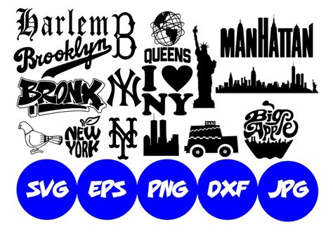 New York City Svg Svgepsdxfpng 16 Nyc Vectored Etsy