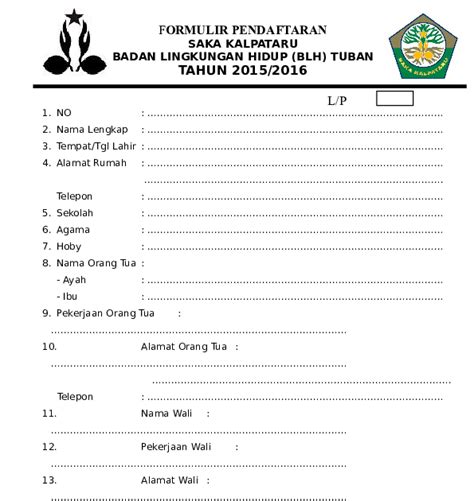 Contoh Formulir Pendaftaran Sekolah Homecare