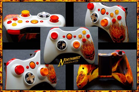 Custom Flaming Skull Xbox360 Wireless Controller Wireless