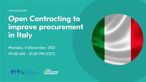 Open Contracting To Improve Procurement In Italy Open Contracting