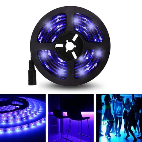 5m 3528smd Non Waterproof Uv Purple Led Strip Light With Dc Connector Dc12v