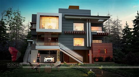 Luxurious 3d Modern Bungalow Rendering And Elevation Design By 3d Power
