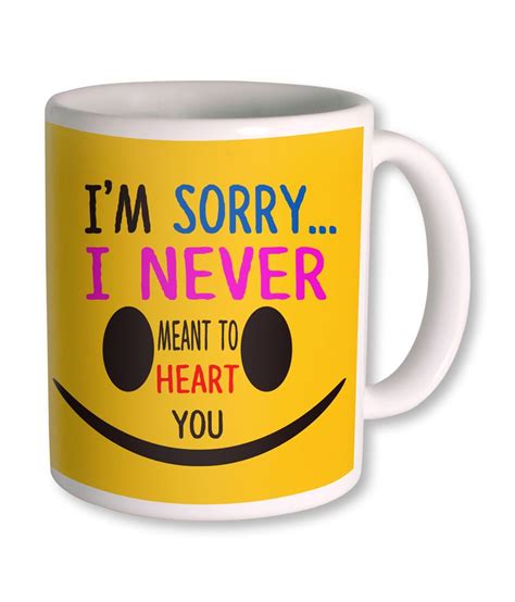 Its frame is composed of a five by seven inch wooden frame with a touch of modern black hue and is sure to be a constant reminder of how sorry you are. Photogiftsindia I am sorry Gift Coffee Mug: Buy Online at ...