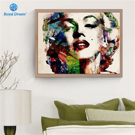 Marilyn Monroe Oil Painting On Canvas Abstract Sexy Poster Hand Acrylic Paint By Number Kits