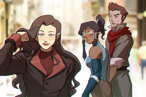 Korra Asami Sato And Mako Avatar Legends And 1 More Drawn By