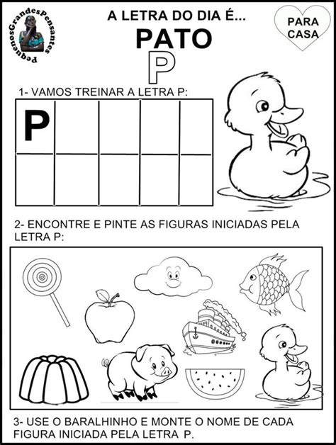 Família Silábica Completa para Imprimir Ensino Já Atividades com a letra p Letra do dia