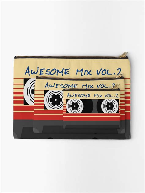 Awesome Mixtape Vol 2 Tape Music Cassette Zipper Pouch For Sale By Boom Art Redbubble