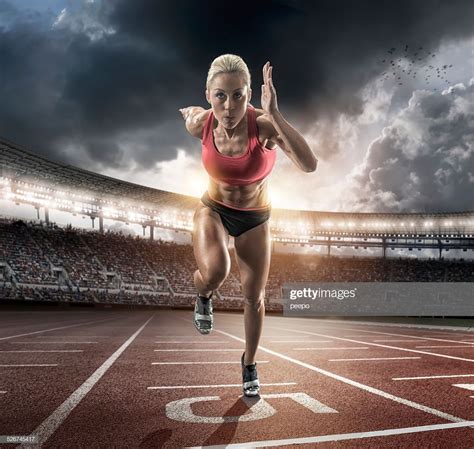 Stock Photo Woman Sprinting Sport Portraits Sprinting Athlete