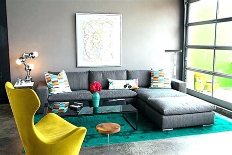 Interesting Design Teal Yellow And Grey Living Room Grey And Teal