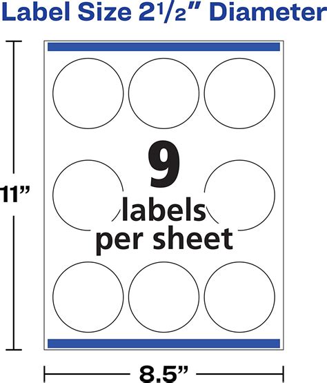 Buy Avery Round Labels For Laser And Inkjet Printers 25 90 Glossy