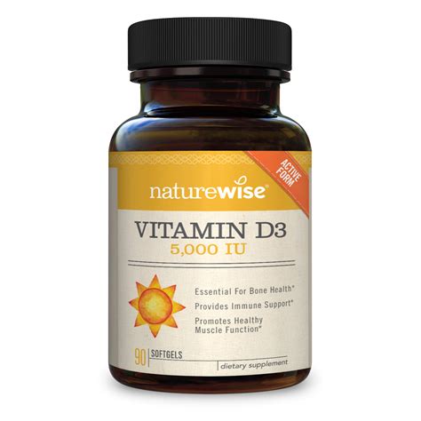 Naturewise Vitamin D3 5000 Iu In Organic Olive Oil Non Gmo Usp Grade