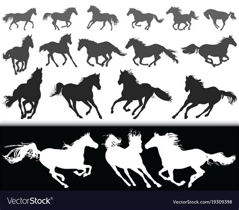 Silhouettes Of Horses Royalty Free Vector Image Aff Royalty