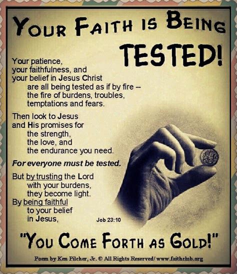 You Faith Is Being Tested Faith Quotes Faith In God Bible Prayers