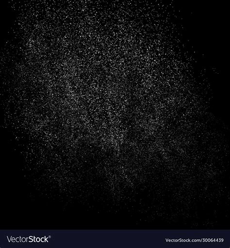 White Grainy Texture Isolated On Black Background Vector Image