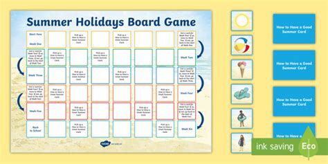 Ks2 Summer Holidays Board Game Teacher Made
