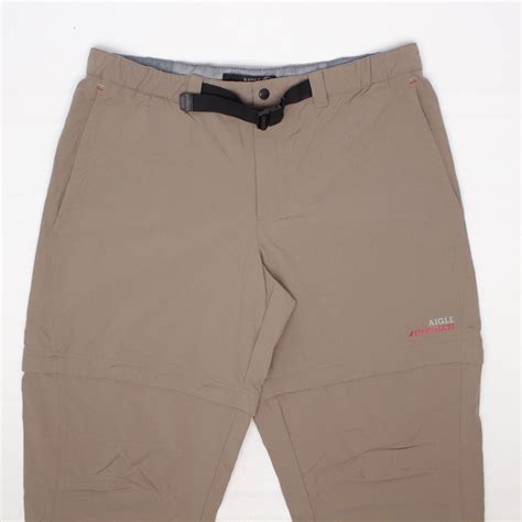 Aigle Actimum Mens Hiking Pants L Light Brown Zip Off Leg Shorts