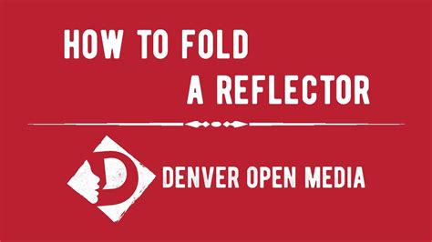 How To Fold A Reflector Youtube