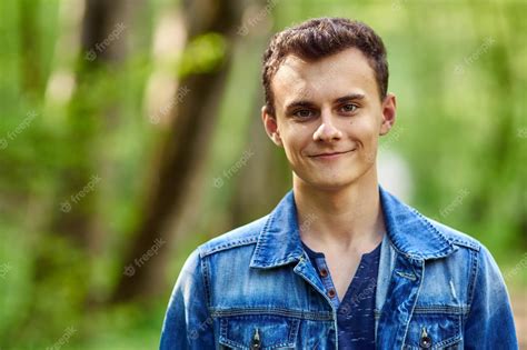 Premium Photo Portrait Of A Happy Handsome Teenage Boy Outdoor In The
