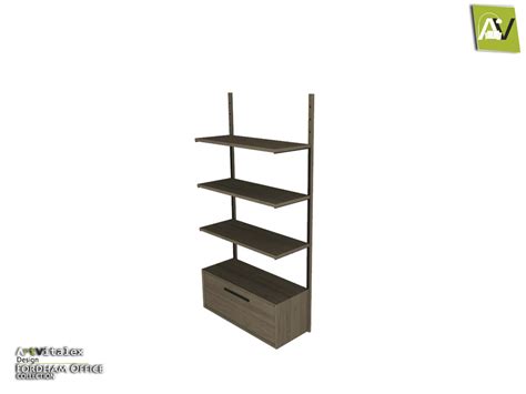 The Sims Resource Fordham Wall Shelf With Single Drawer