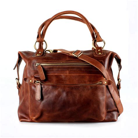 Leather Handbag Leather Purse Top Handle Bag Brown Etsy Monederos