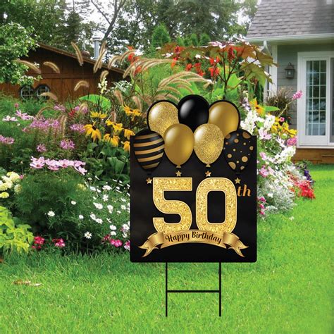 50th Birthday Yard Sign Decorations 18 X 24 Etsy