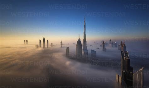 View Of The Burj Khalifa And Other Skyscrapers Above The Clouds In