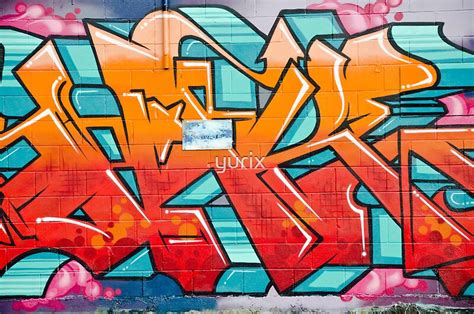 Colorful Abstract Graffiti Detail On The Textured Wall By Yurix