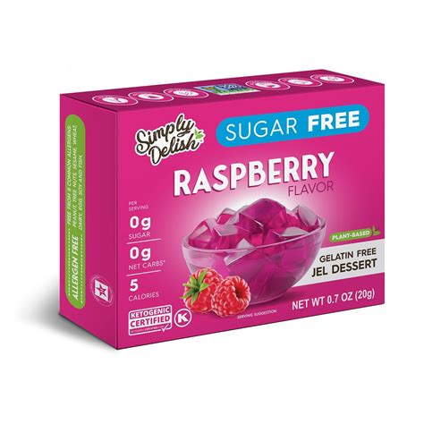 simply delish natural sugar free raspberry jel dessert 0 7 ounce